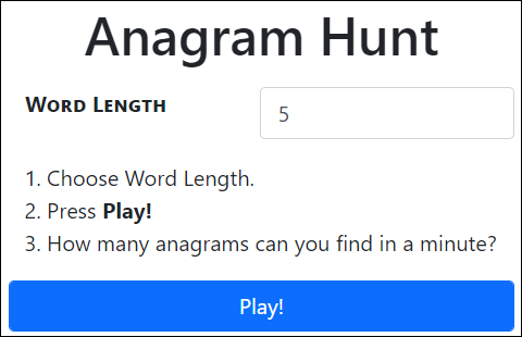 Anagram Hunt - play